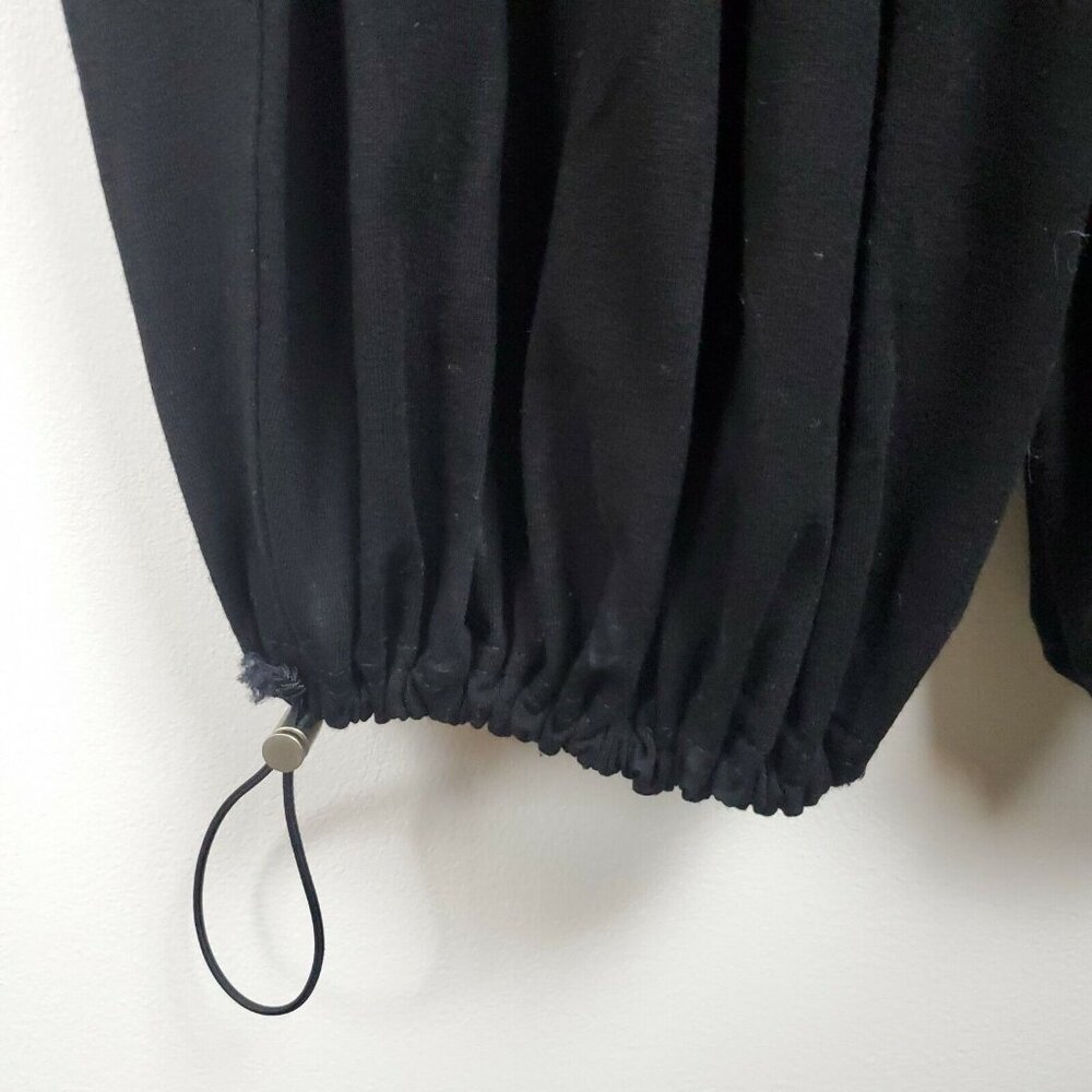 Que Women's Black Drop Crotch Sleeveless Drawstrings V-Neck Jumpsuit Size 6 NWOT - Picture 5 of 10